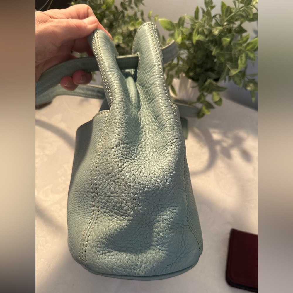 Coach Vintage Sonoma Drawstring Natural Grain Leather - Aqua - Picture 6 of 14